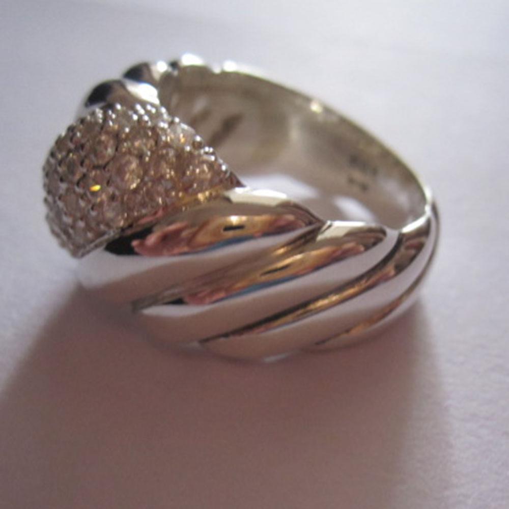 Retro Gold Plated Women Ring Sterling Silver 925 Designm￤rke smycken diamantkabelringar solida julklappar Alla hj￤rtans dag g￥vor