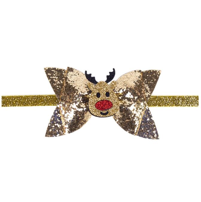 6 kleuren kersthoofdbanden kinderharen accessorie boog felroze vlinder knoop haren band schattige haaraccessoires voor kinderen
