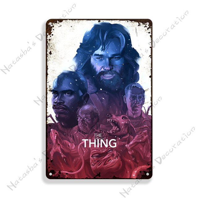 1982 Horror Movie The Thing Metal Painting Rusty Cafe Home Bar Pub Wall Tin Sign Metal Signs Decorative Plate Plaque Man Cave 20cmx30cm Woo