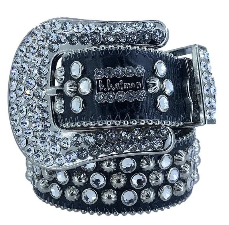 2023 Men Women BB Simon Belt Luxury Designer Belt Retro Needle Buckle Boxle Crystal Diamond272R