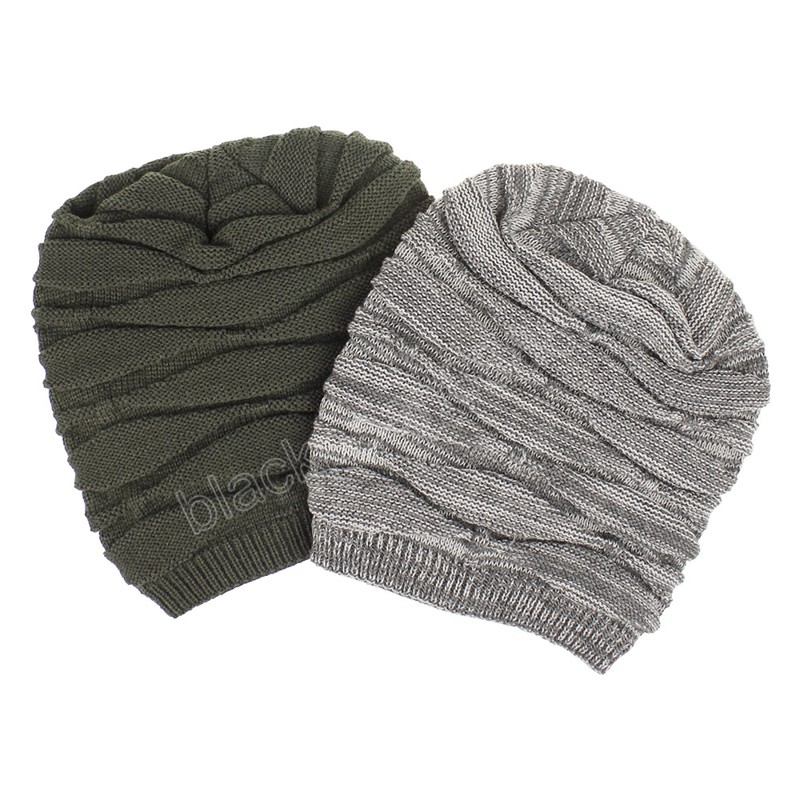 Herfst winter volwassen slouchy beanie hoed gebreide vrouwen mannen met dubbele laag schedels caps hoeden voor meisjes