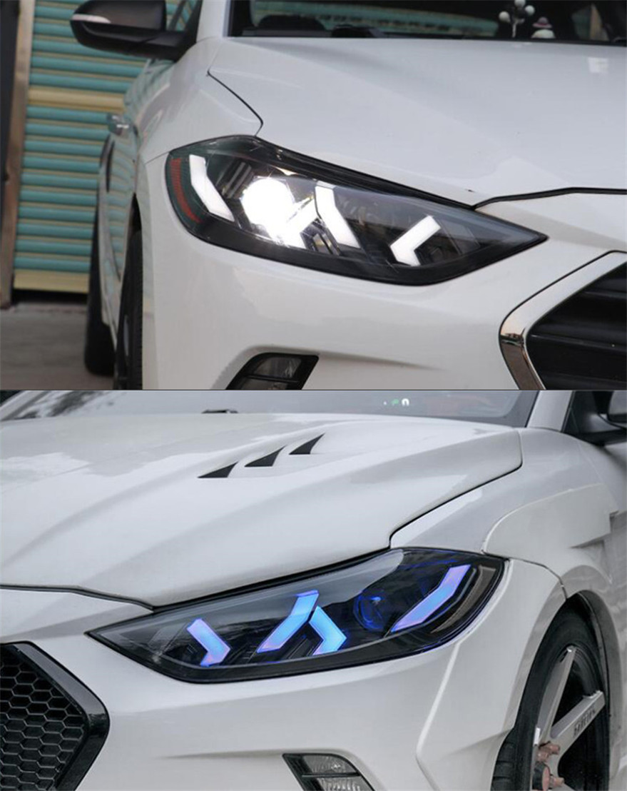 LED-strålkastare delar för Elantra 20 16-20 20 Främre strålkastare ersättning Lamborghini Type DRL DAYTIME Light Projector Facelift