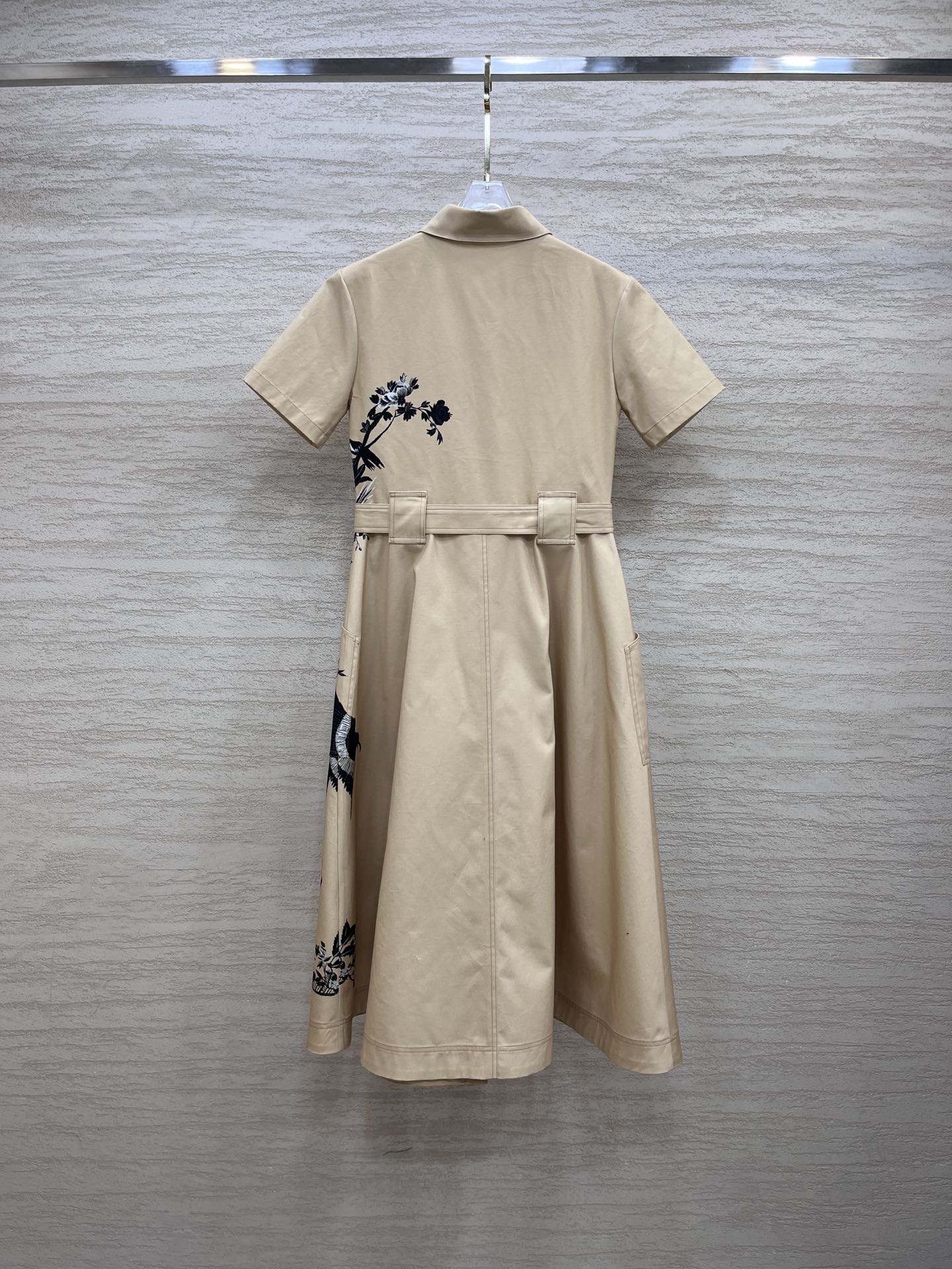 Vestido de impressão de posicionamento digital de algodão de algodão da primavera
