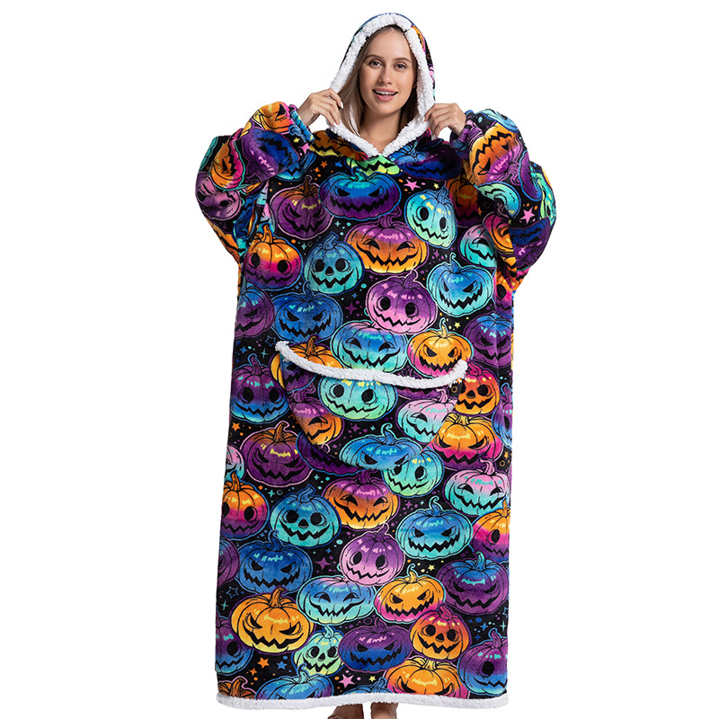 Tragbare Decke Hoodie Übergroße lange Sweatshirtgeschenke für Frauen und Männer super warmes gemütliches Robe dicke Flanell Sherpa Raschel Fleece Decke mit Ärmeln Riesentasche