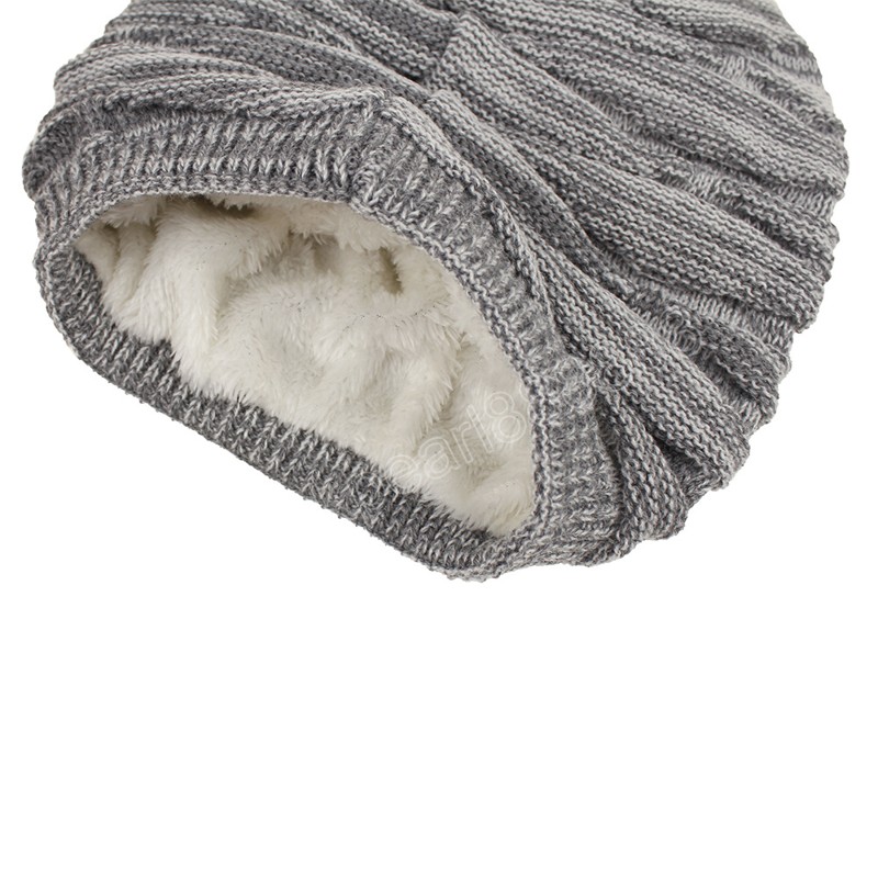 Herfst winter volwassen slouchy beanie hoed gebreide vrouwen mannen met dubbele laag schedels caps hoeden voor meisjes