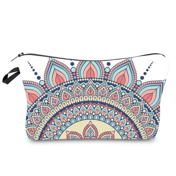 Bolsas de armazenamento Mandala Bag Cosmético Bohemia 3D Impressão Maquiagem Mulheres Mulheres Viagem Caso de Maquiagem Zipper Cosméticos Bag Organizador Sn5043