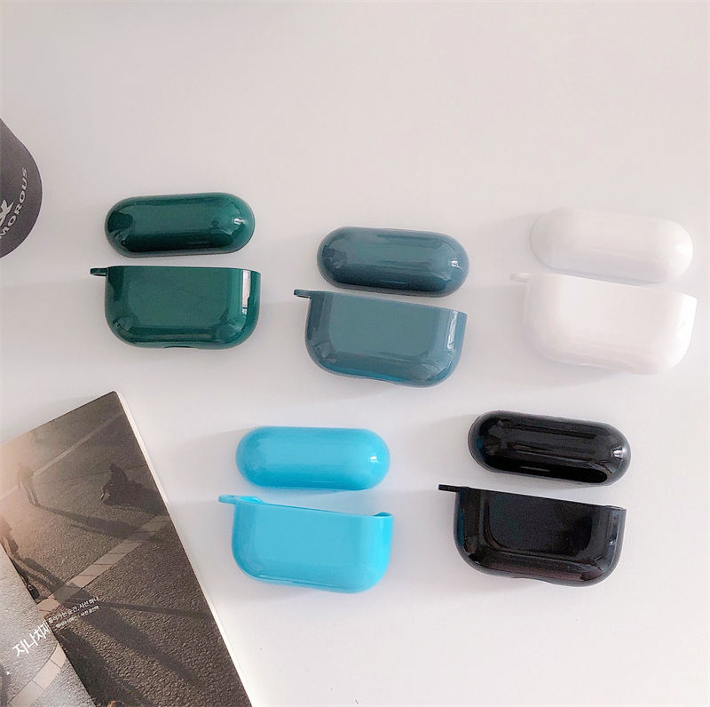 حالات الحماية الناعمة الملونة TPU Soft Protection Sleeve for AirPods 1 2 Pro Air Pods Airpod Earphone 3 سماعة رأس شحن غطاء شفاف غلاف ناعم مع خطاف سلسلة مفاتيح