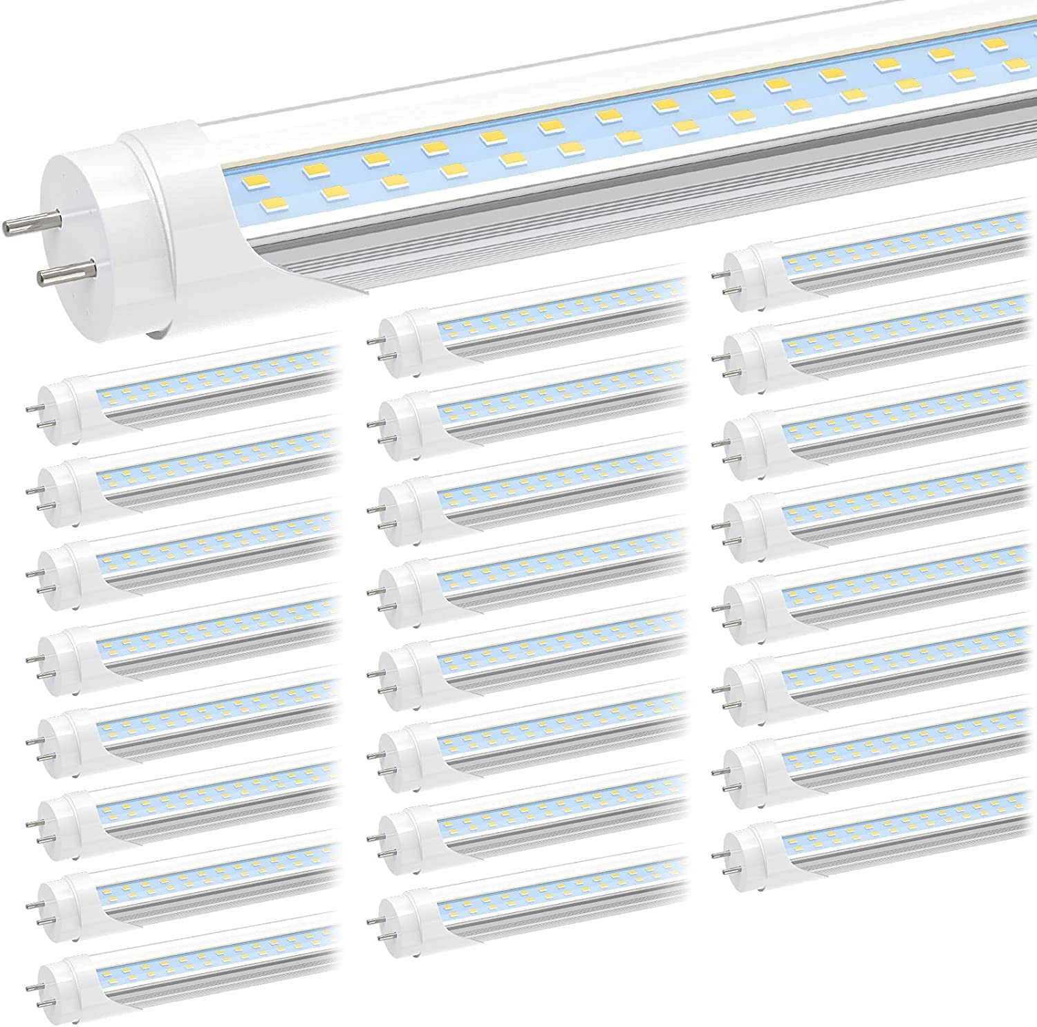 T8 4 -stopowe LED LED żarówki 28 W 3000K 3000LM T12 4 stóp Rurki LED Wymiana dla urządzeń fluorescencyjnych przezroczyste podwójnie zakończone lampki do garażu