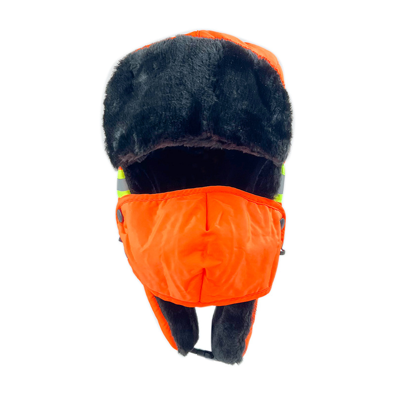 Mens Womens Winter Trapper Hat Russian Trooper Earflap Warm Snow Ski Mask Cap Outdoor Reflective Balaclava Earflap Fur Bomber Hats With Scarve