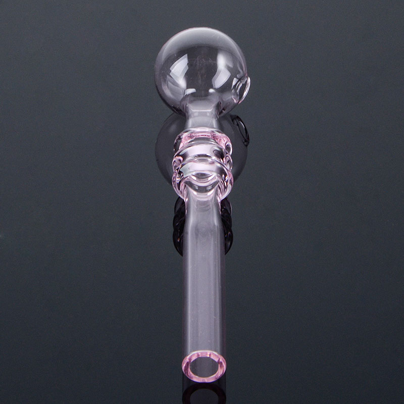 Straight Tube Pipe Pyrex Glass Oil Burner Pipes Small Spoon Hand Pipes Tobacco Heady Smoking Accessories Mutil Colors SW39 Wholesale