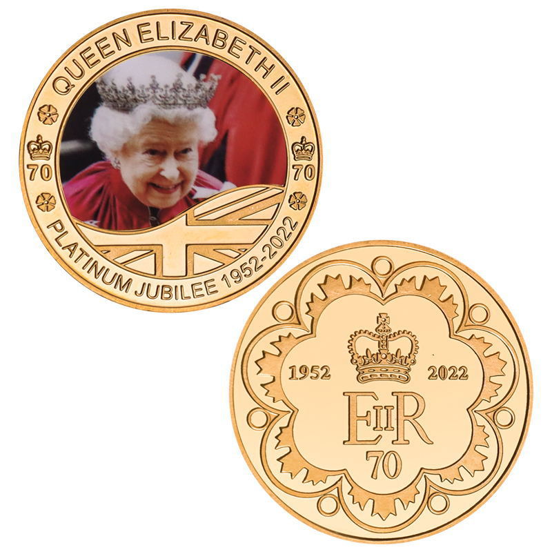 Arts and Crafts Collection of British Queen's commemorative coins gifts electroplated medals wholesale of metal handicrafts