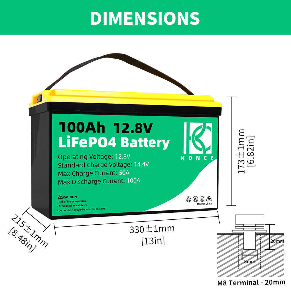 LiFePO4 Battery 12V 24V 100Ah 200Ah Grade A Lithium Iron Phosphate Built-in BMS For RV Deep Cycle Battery Golf Cart Home Marine