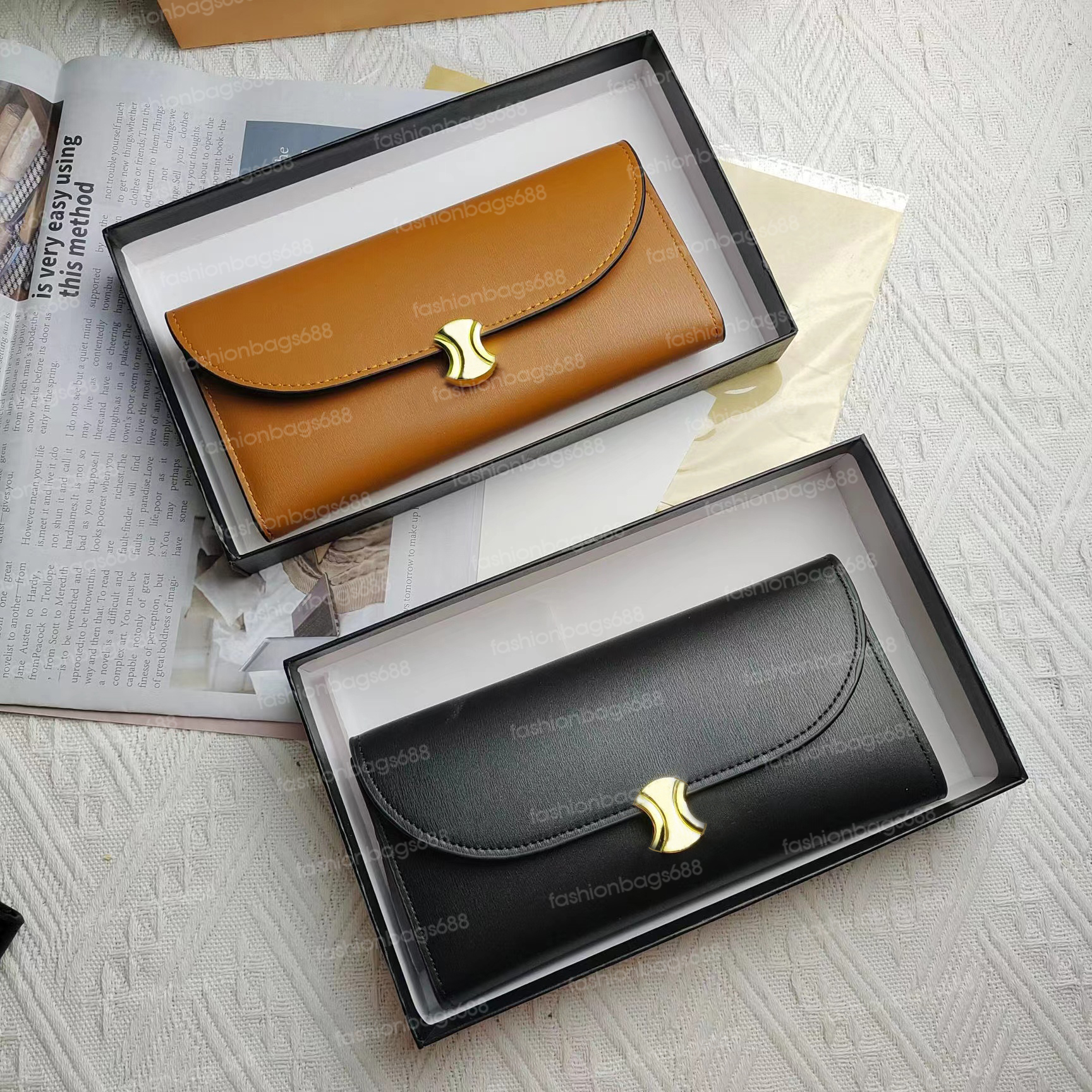 Fashion Lady Wallets Leather Designer Women Long and Short Coin Purse Classic Card Holder With Box HQCL221202254D