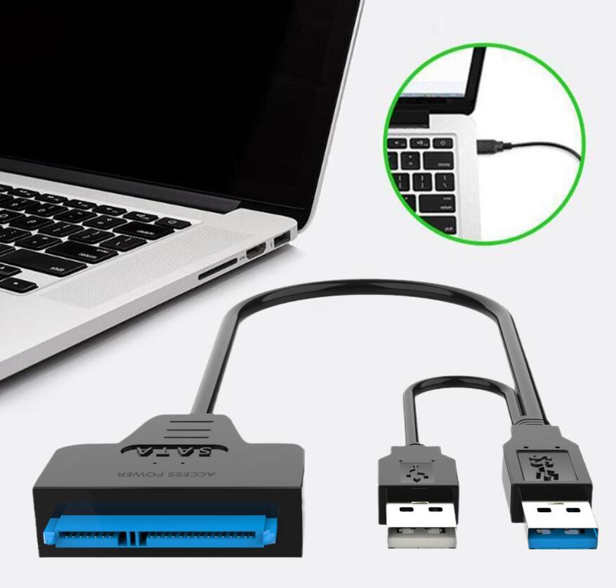 USB 3.0 USB2.0 TO CABOS SATA 22PIN CABO DE ADAPTOR DE 22PIN PARA 2,5 POLADOS SSD SSD HDD Externo Conversor de unidade de disco r￭gido de pot￪ncia alta velocidade