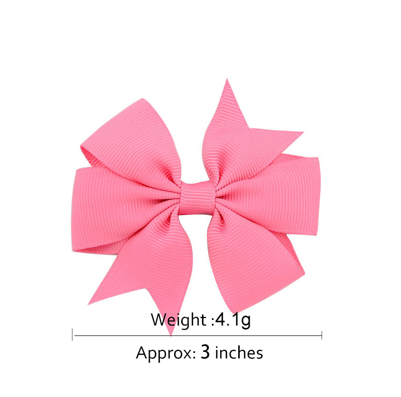 3.0 inch Hair Accessories girl Solid Color Barrettes hair Bow Child party Christmas Gift clipper