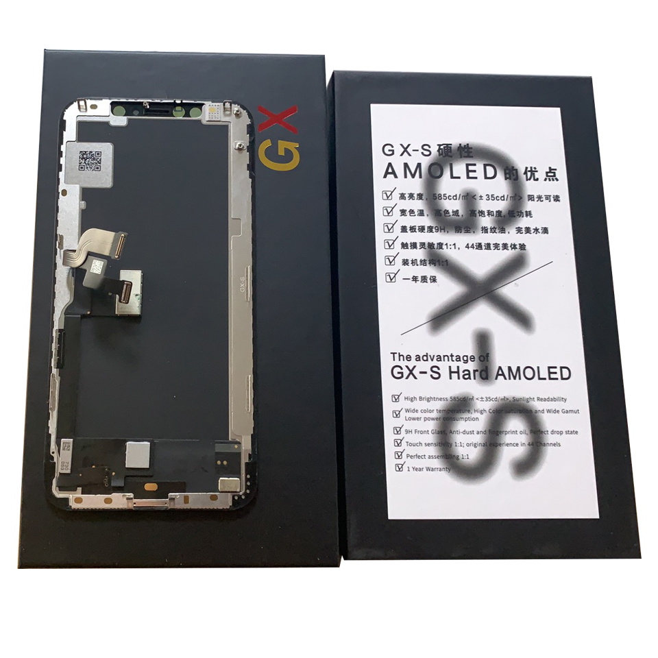iPhone X XR XS를위한 OLED 디스플레이 GX 스크린 교체 어셈블리 11 12 13 MINI PRO MAX 11PRO 12PRO 13PRO 소프트 OLED