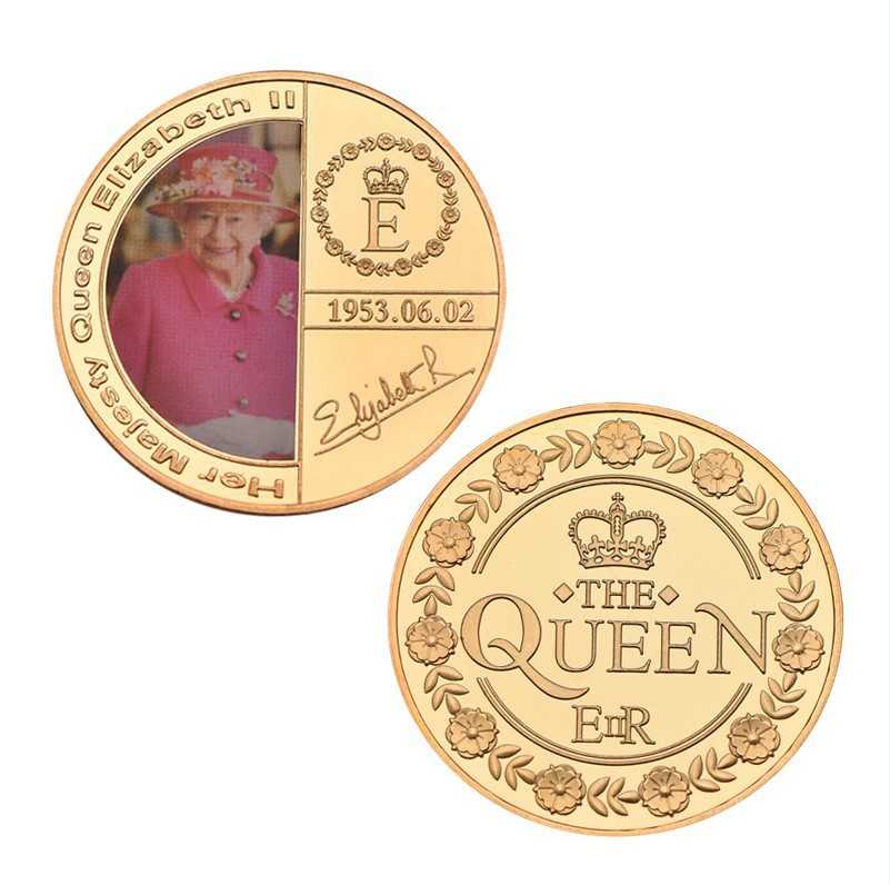 Collection des arts et artisanat des cadeaux commémoratifs de la reine britannique Médailles électropliées en gros de l'artisanat métal 2022