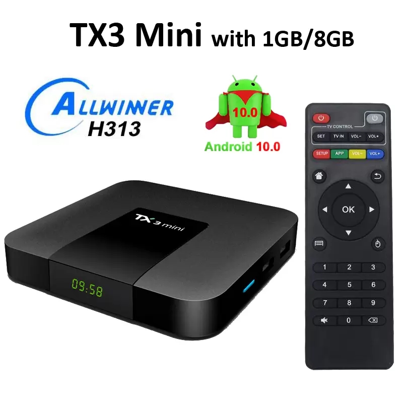 TX3 Mini Android 10.0 TV Box Allwinner HTop Box 4K 1G 8G Smart Media Player