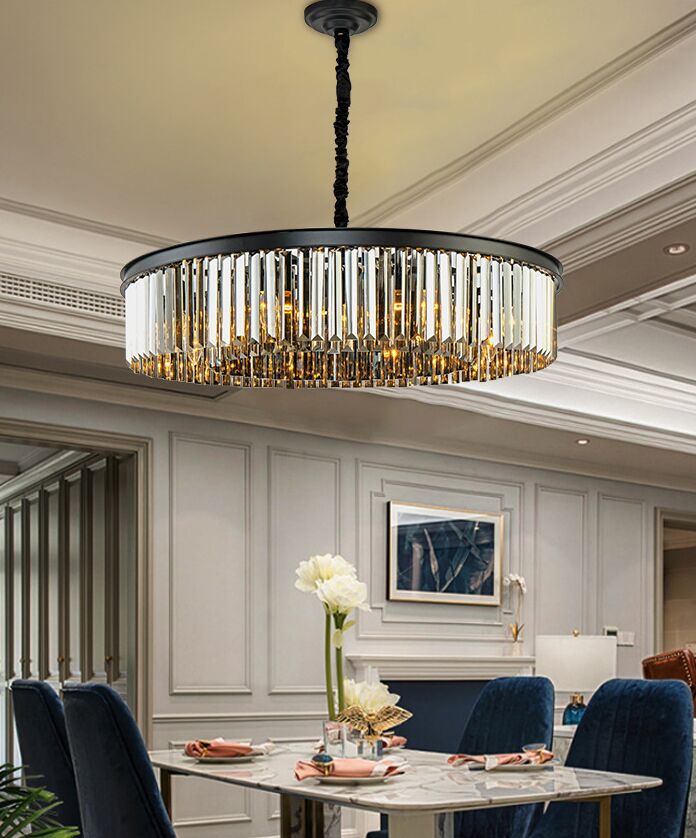 Lampadario di cristallo di lusso dal design moderno Lampada da soffitto a sospensione a doppio scopo lampade da soggiorno E14 a led gratis