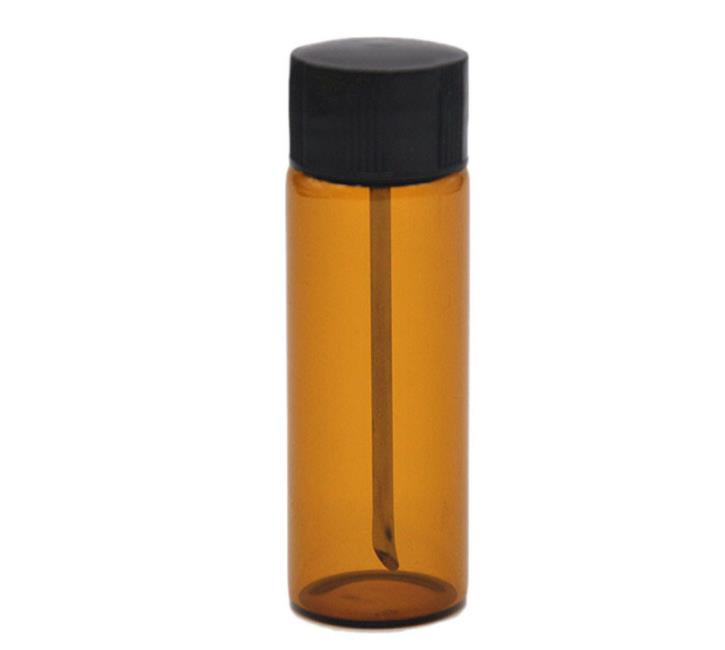 Brown Clear Snuff Bottle Scatola della medicina della polvere con il cucchiaio Mini bottiglie portatili di stoccaggio Contenitori tubi di fumo Bottiglia Forniture fumatori SN402