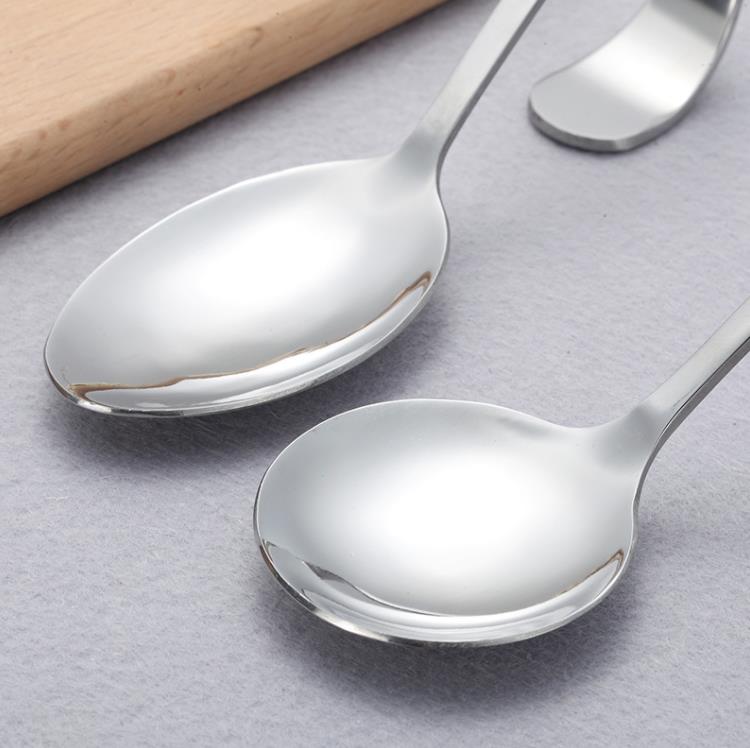 Hotel and Restaurant Use Stainless Steel Spoons Canape Serving Spoon Shiny Polish Sea Food with Bendy Handle SN391