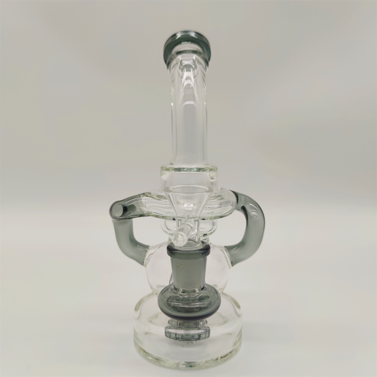 2022 8 inch helder zwart glazen waterpijp bong dabber rig recycler pijpen bongs rookpijpen 14,4 mm vrouwelijk gewricht met reguliere bowlbanger