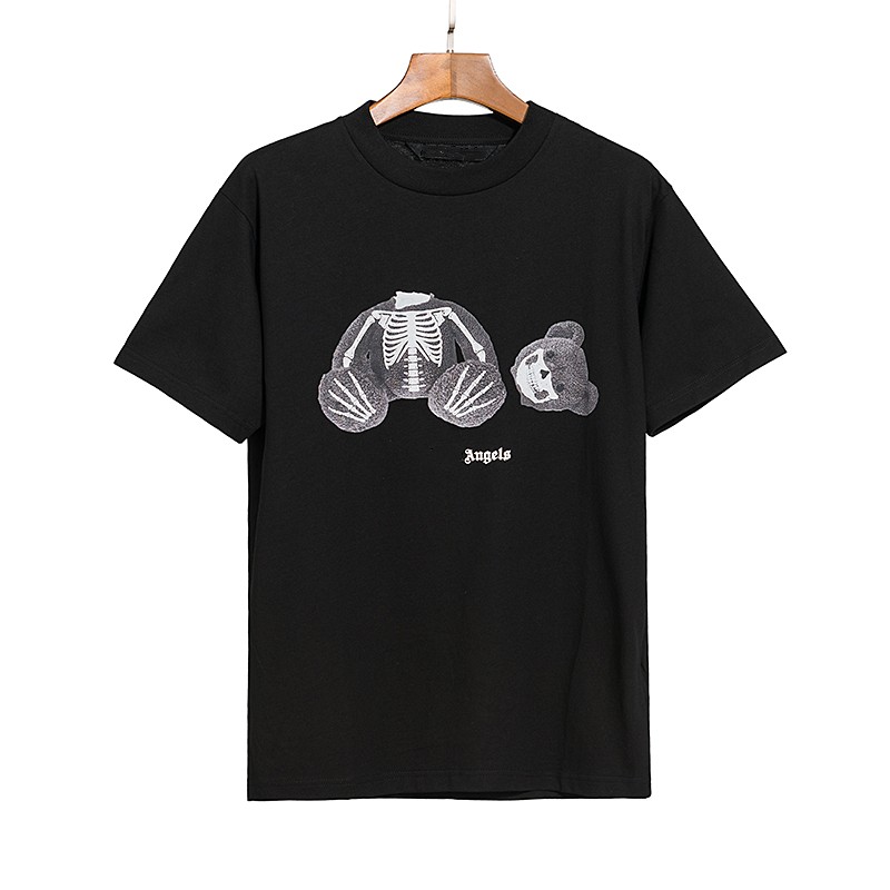 ￄnglar m￤ns t skjortor bokst￤ver logotyp l￶st avslappnad unisex rund hals kort ￤rm m￤n kvinnor ￤lskare stil mode trend avslappnad skjorta palm nallebj￶rntryck t-shirt