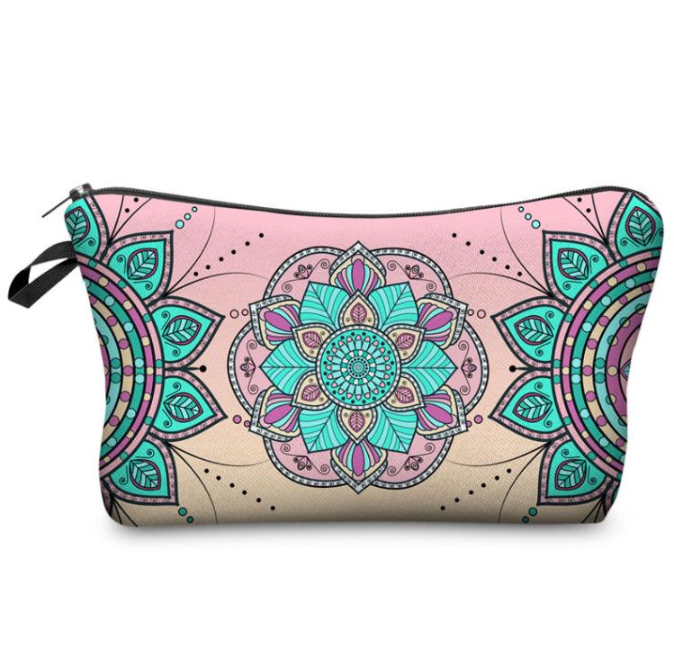 Bolsas de armazenamento Mandala Bag Cosmético Bohemia 3D Impressão Maquiagem Mulheres Mulheres Viagem Caso de Maquiagem Zipper Cosméticos Bag Organizador Sn5043