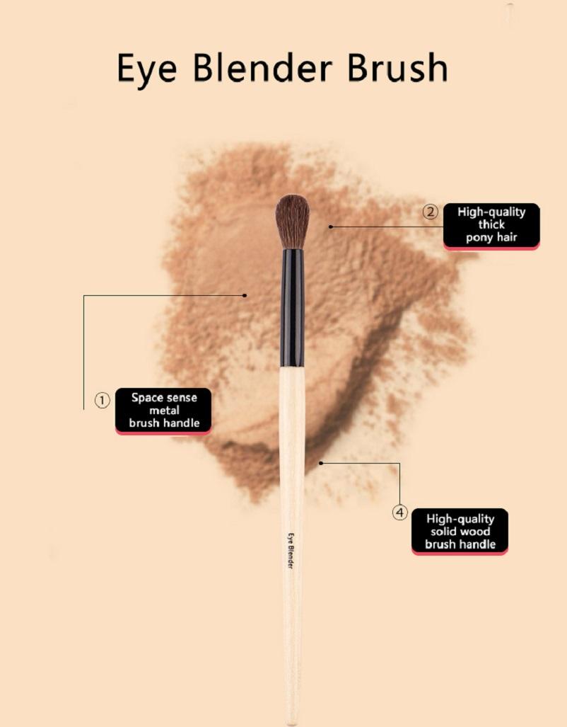 Eye Blender Makeup Brush - Pony Hair Tapered Nose Shadow Blending Contouring Beauty Cosmetics Brushes Tool