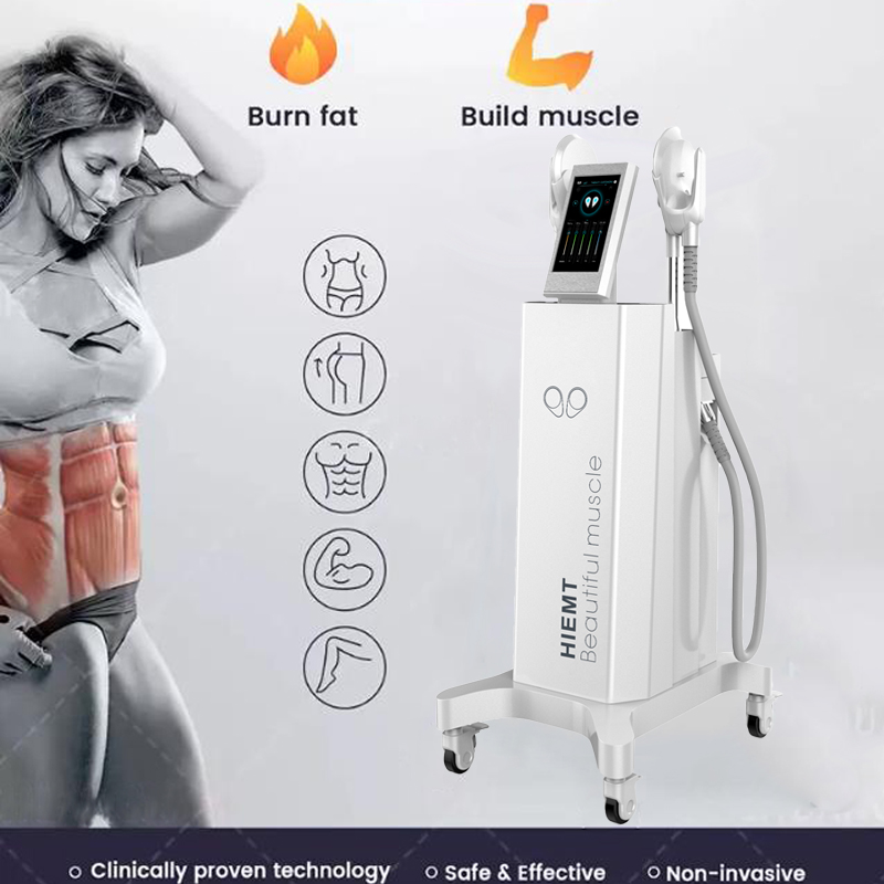 Emslim stimulation slimming hiemt muscle sculpting machine tesla muscles stimulate cellulite melting machines 2 handles