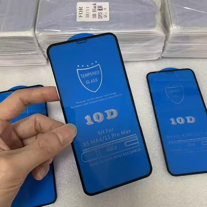 سعر المصنع الكامل الغراء 9H 10D حامي الشاشة لـ iPhone 14 Pro Max XR XS 7 8 Plus 11 12 13 Mini Anti-Scratch Prapted Glass Film مع حزمة البيع بالتجزئة