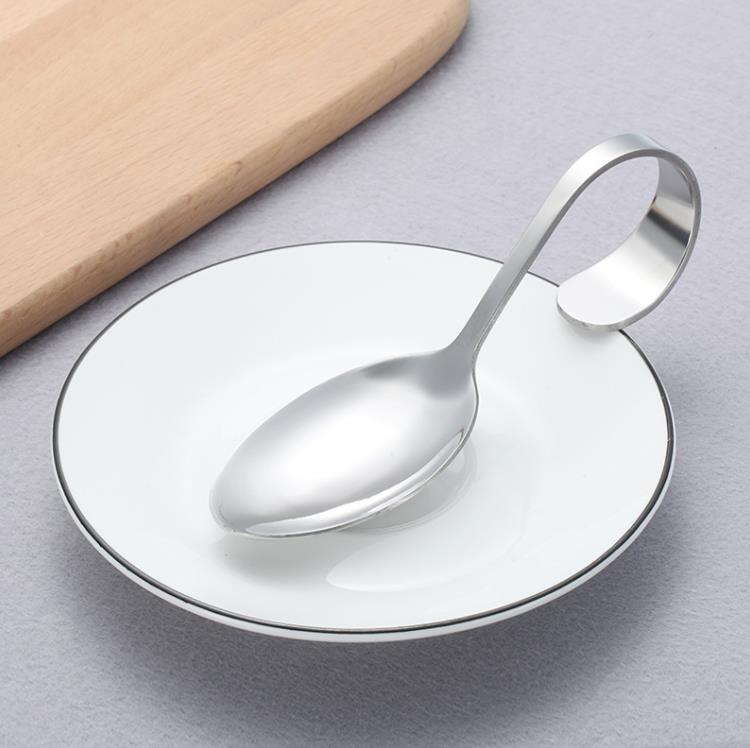 Hotel and Restaurant Use cucharas de acero inoxidable Canape Siring Spoon Food Shiny Polish Sea con mango curativo SN391