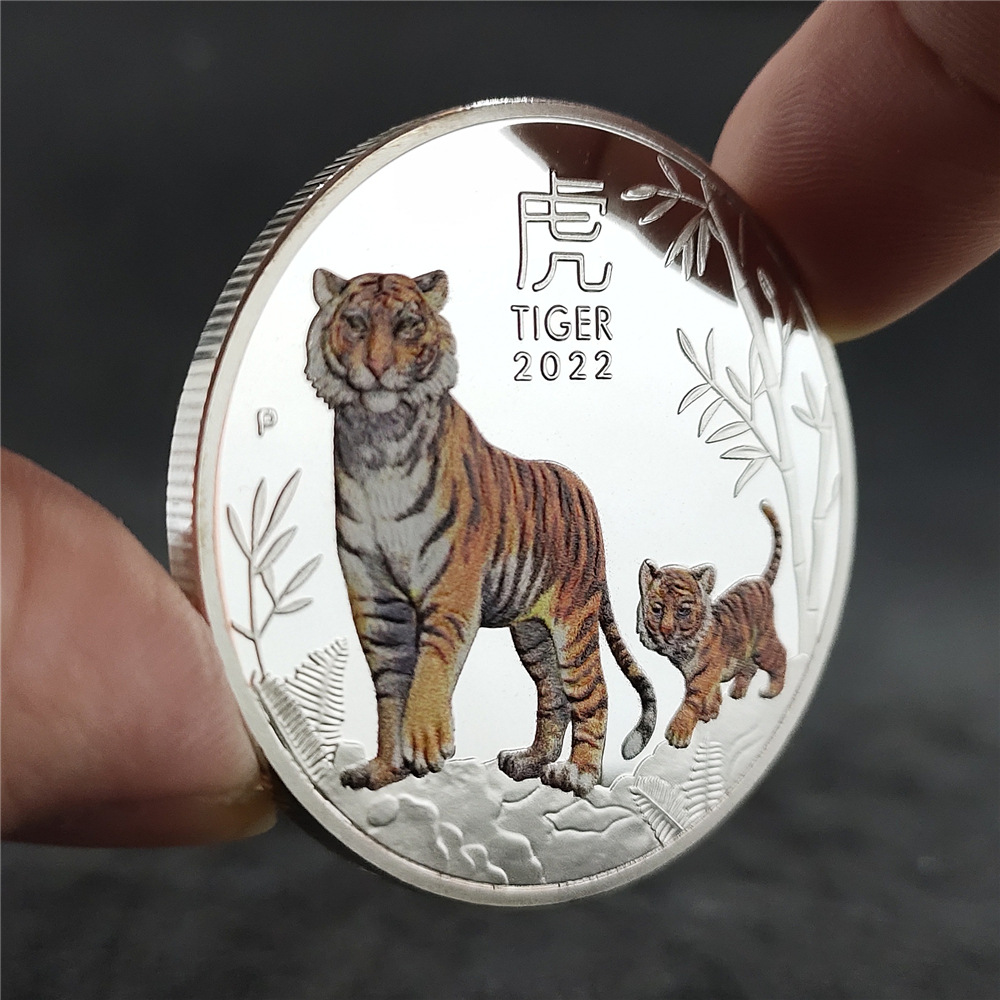 Konst och hantverk australiensiska år av Tiger Commemorative Coin Australian Zodiac Coin 2022 New Tiger Coin