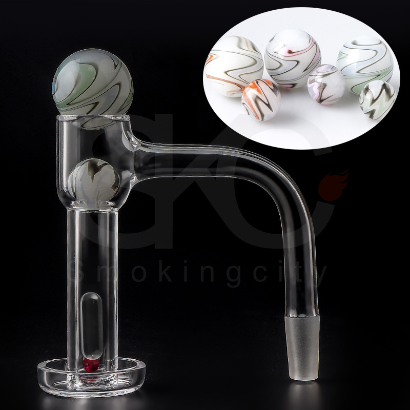 XL Terp Slurper Smoke Nail Full Weld Beveled Edge Quartz Banger con set di marmo Dab Rigs Bong in vetro