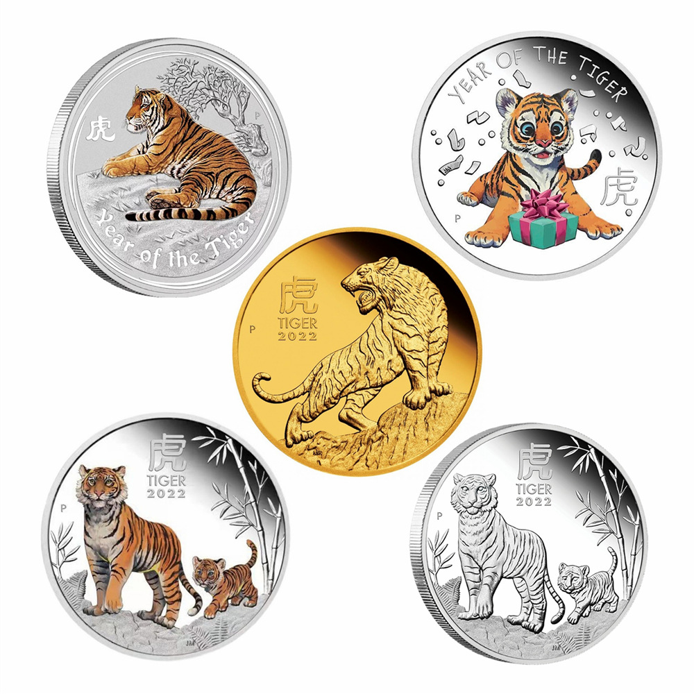 Arts and Crafts Commemorative coin of the Year of the Tiger 2022 Foreign trade coin Australia