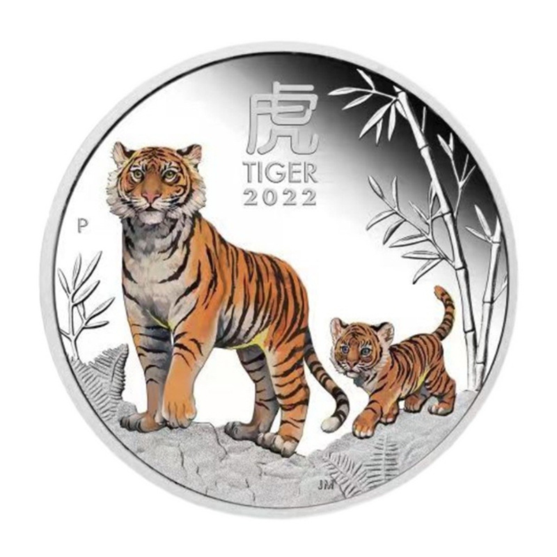 Konst och hantverk australiensiska år av Tiger Commemorative Coin Australian Zodiac Coin 2022 New Tiger Coin