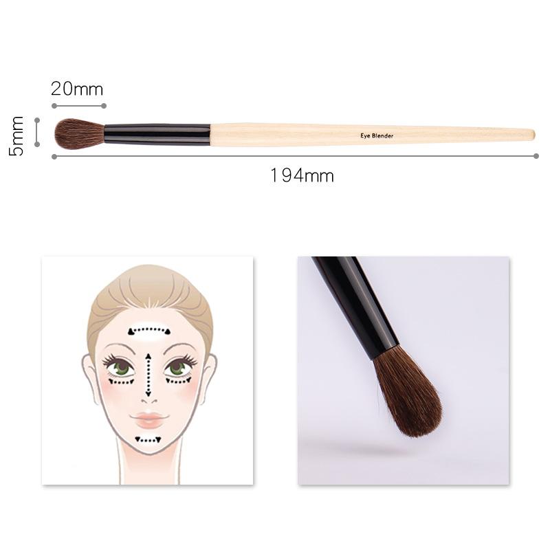 Eye Blender Makeup Brush - Pony Hair Tapered Nose Shadow Blending Contouring Beauty Cosmetics Brushes Tool