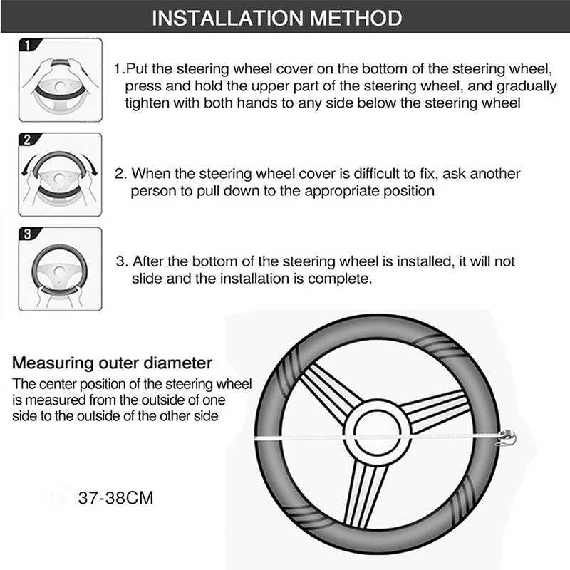 Auto-Lenkradbezug, atmungsaktiv, rutschfest, Mesh, Auto-Lenkradbezug, Leder, Auto-Styling, Innenzubehör