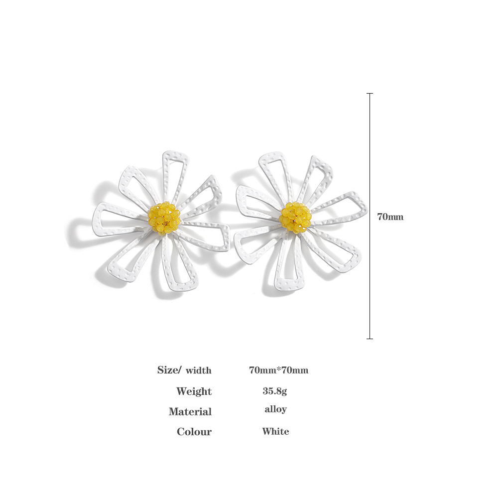 Gioielli Boho Orecchini con fiori cavi grandi 2022 Orecchini floreali coreani le donne Pendientes Gioielli feste di nozze alla moda