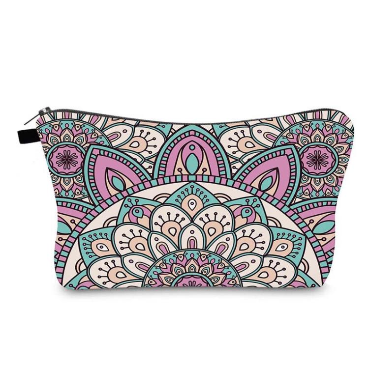 Bolsas de armazenamento Mandala Bag Cosmético Bohemia 3D Impressão Maquiagem Mulheres Mulheres Viagem Caso de Maquiagem Zipper Cosméticos Bag Organizador Sn5043