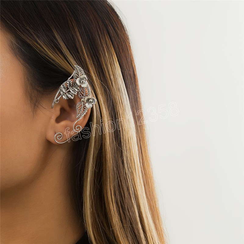 Ear Cuffs Earrings Women Trendy Silver Color Fake Piercing Clip on Earrings Costume Party Jewelry