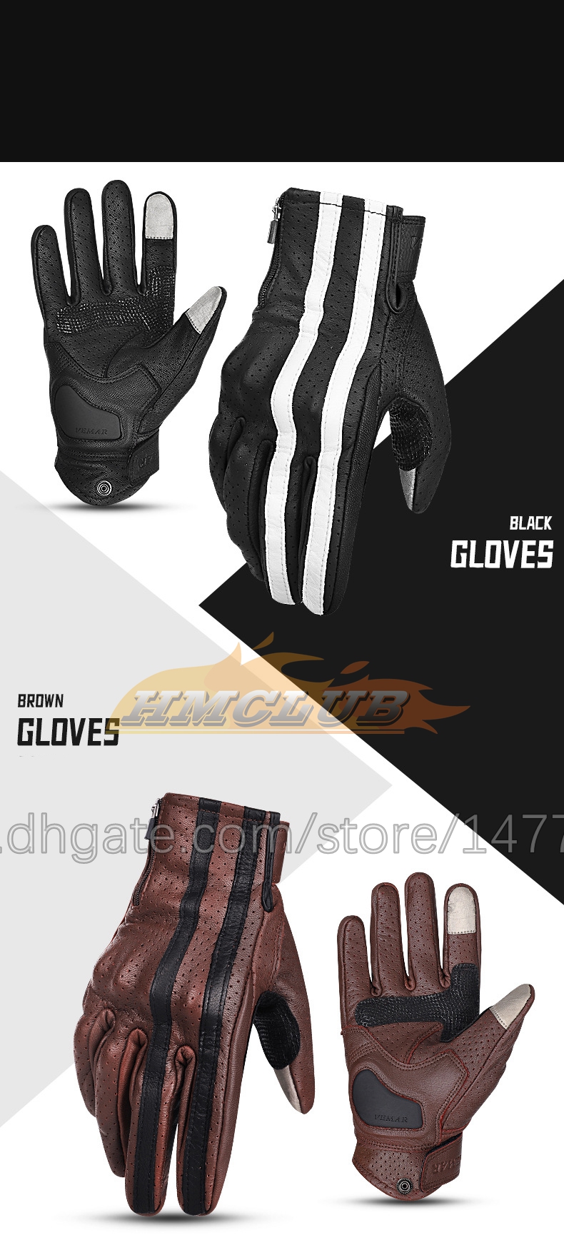 ST902 Moto Cross Gloves Retro Guantes Motorcycle BMX Race Bike Accessories Glove Motorcyclist Brown Luvas Gift For Men
