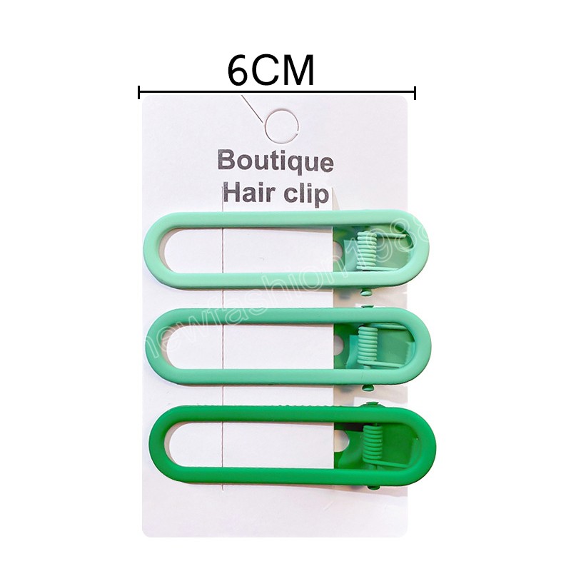 3st/ställ in hårtillbehör Gradient Metal Hårnål Kvinnlig sidoklipp Ett ord BB CLIPS Candy Color Bangs Clip Headdres