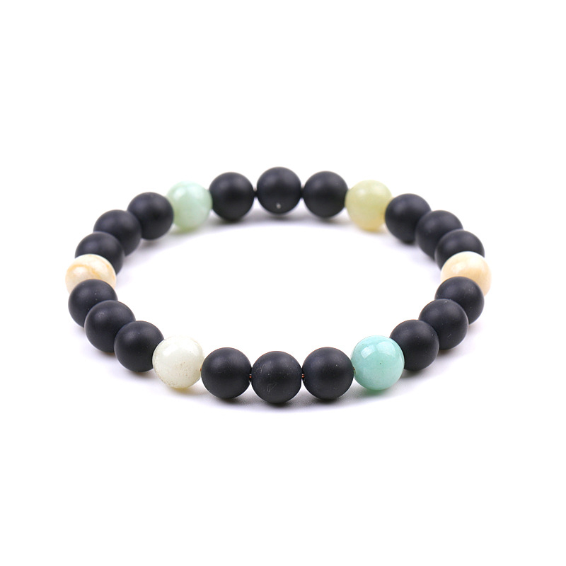 8mm Noir Mat Pierre Naturelle Oeil De Tigre Aventurine Agate Perles Bracelet Bracelets Bracelets pour Femmes Yoga Bijoux