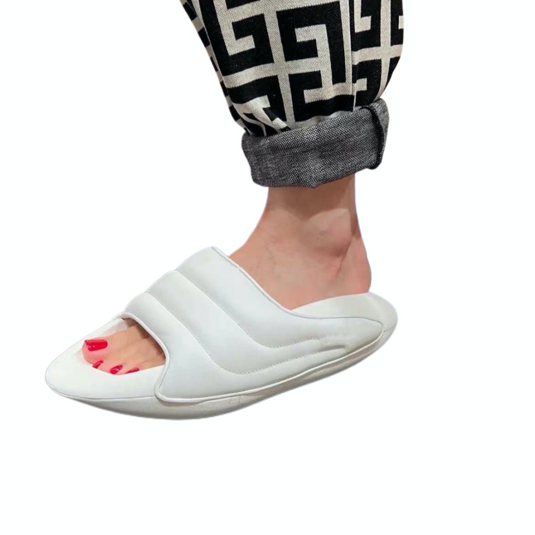 Nya tofflor Herr- och kvinnors h￶jdplattform Br￶dskor L￤der ￖppen Toe Flip Flops Solid Color Runy Pointy Outwear Sexig 35-44