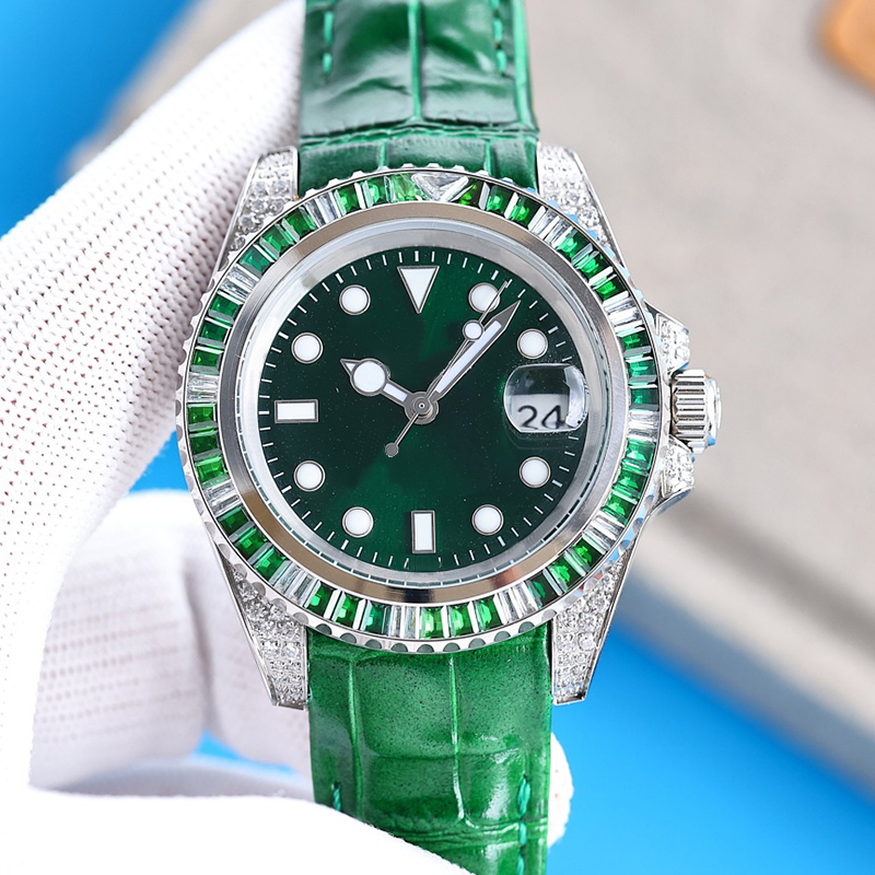 Watch Mens Watch Diamond Bezel Automatic Movement Waterproof 40mm Leather Strap Fashion Wristwatches Business Wristwatch Multiple colors