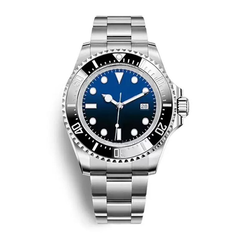Trendy Men's's Watch 43mm Ocean Homer Series Céramique Rotation de saphir Sapphire Verre en acier inoxydable Bracelet Automa253T en acier inoxydable