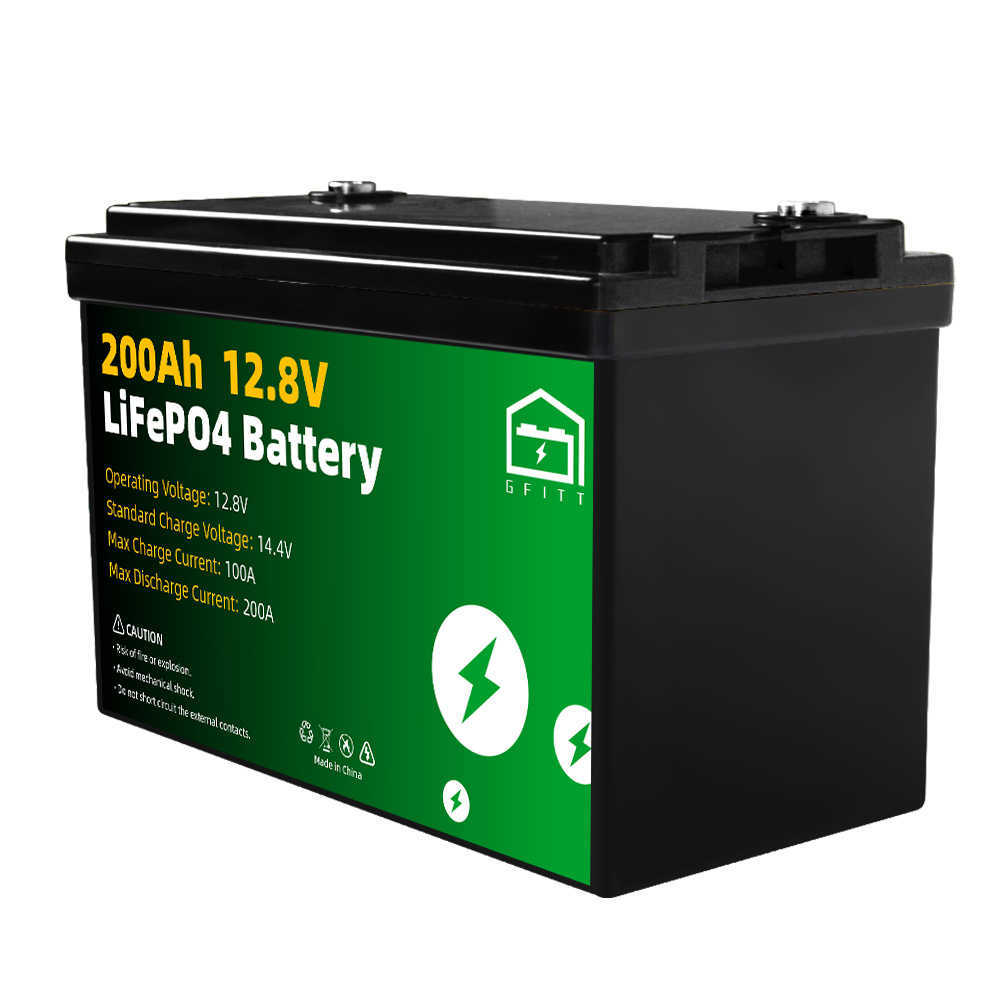 12V 200AH LIFEPO4 Batterij Pack ingebouwde BMS 12.8V 2560WH SOLAR ENERGY opslagsysteem voor RV Boat Golf-Cart EU US Tax-vrijstelling