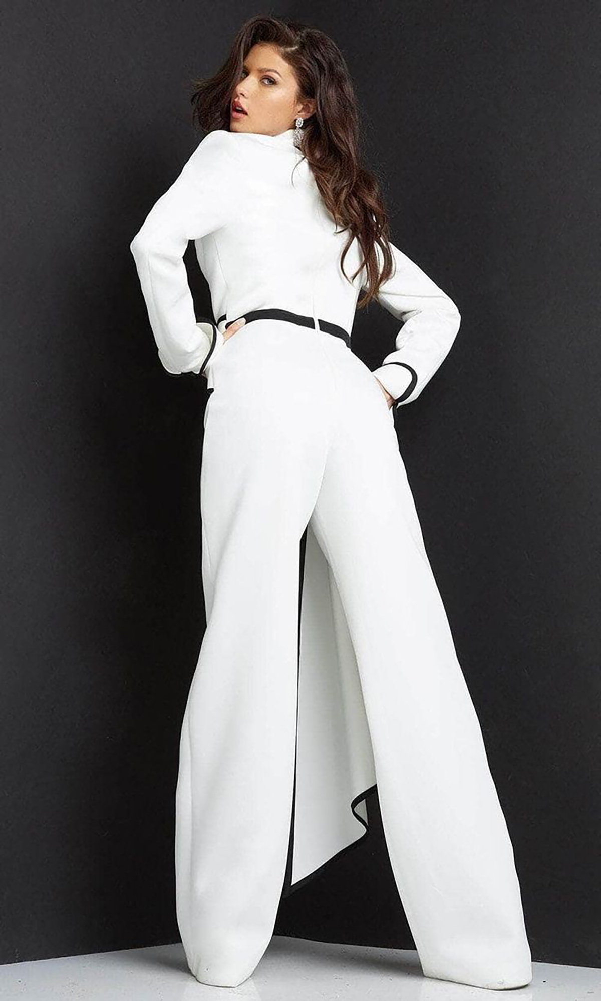 Red Carpet Fashion Women Pants Suits Color Matching White Black Wedding Suit Prom Evening Party Wear 