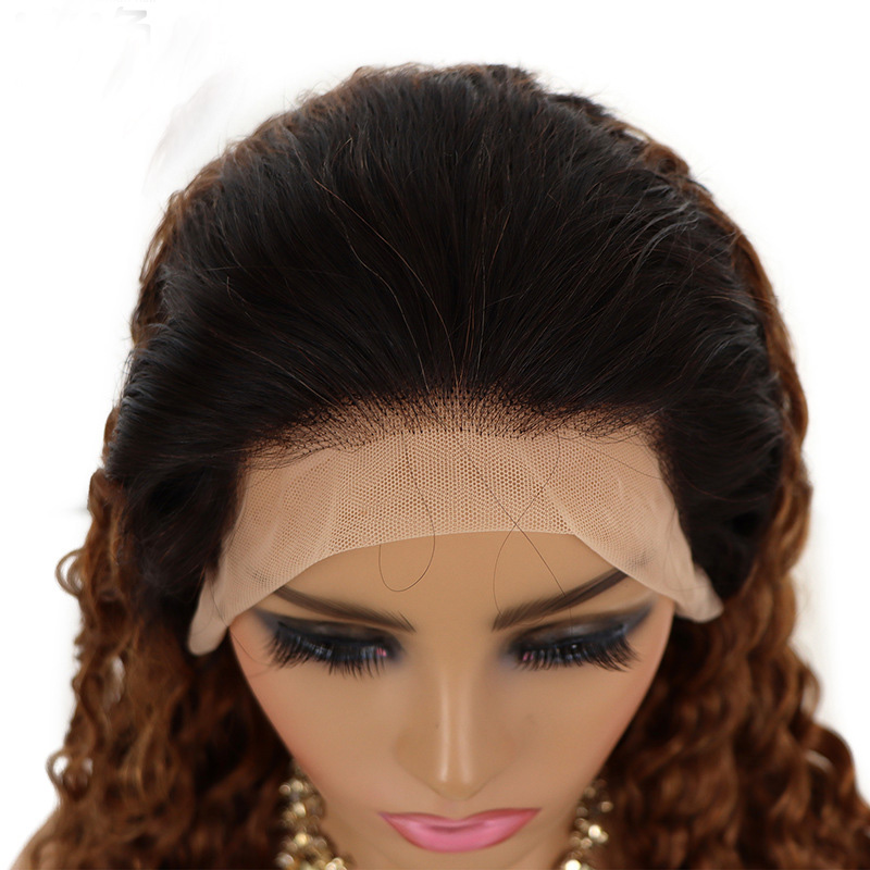 1B/30 Ombre Kleur Braziliaanse Menselijk Haar 13X4 Lace Front Pruik Diepe Golf Peruaanse Indian Pruiken 1b 30